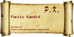 Panitz Kandid névjegykártya